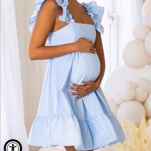 Club L London Maternity Ruffle Sleeve Babydoll Dress